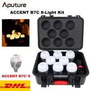Aputure Accent B7C 8 Light Kit Charging Box 7W RGBWW LED Full Color Smart Bulb
