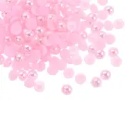 1200pcs ABS Half Pearl Beads 5mm Flat Back Imitation Pearl Colorful Light Pink