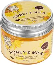 FRCOLOR 50g Milk Honey Paraffin Hand Wax Mask Moisturizing Peel Off Treatment for Dry Rough Skin Nourishing Hand Care Exfoliating Revitalizing