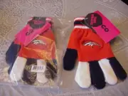 2 PAIRS FOCO USA NFL DENVER BRONCO'S TEXTING TIPS GLOVES ONE SIZE NEW