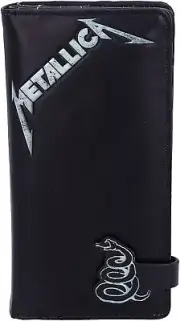 Nemesis Now Officially licensed Metallica Black Album Embossed Wallet Purse, Fau