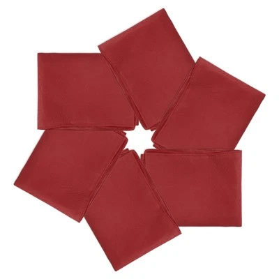 6Pcs 21"x21" Large Solid Color Bandanas Bulk Blank Head Bandannas Dark Red
