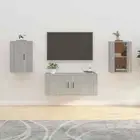 Floating TV Cabinet Wall Mount Entertainment Unit Stand Storage Concrete Grey