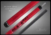 JACOBY RED BLACKOUT JUMP BREAK CUE 18.8 OZ CARBON SHAFT SHIPS FREE FREE CASE