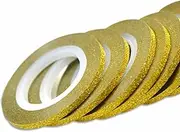 1 Roll Nail Art Glitter Gold Silver Stripping Line Ribbon Stripes Decor Tools Nail Sticker Gold 1mm in Width