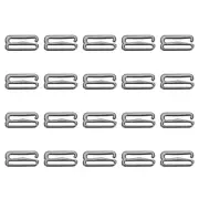 20 Pcs 15mm 9 Shape Bra Strap Hooks, Adjustment Slide Bra Strap Clips, Black