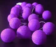 20 5cm Purple Ball Fairy Light String Battery Powered