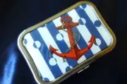 Fashionable Contact Lenses Case...Nautical...one of a kind!