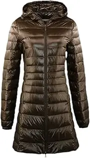 [Jegsnoe] Long Warm Down Coat Women Lightweight Down Jacket With Bag Women's overcoat Hip-Length