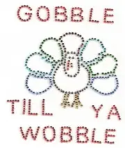Thanksgiving Turkey Gobble Rhinestone Design Hot Fix Iron On Transfer Hot Fix