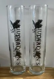 2 X NEW TARQUINS CORNISH GIN TALL DRINKING CLEAR GLASSES PAIR SET UNBOXED
