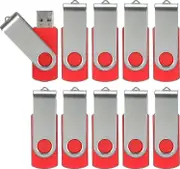 10 Pack Usb Flash Drives Usb 2.0 Thumb Drive Bulk Pack Swivel Memory Stick Fold Storage Jump Drive Zip Drive-Good 10 Pack Red 32GB