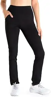 [Yogipace] Petite/Regular/Tall Women's Fleece Lined Thermal Pants Yoga Straight Leg Winter Trousers with Pockets