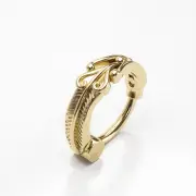 14K Solid Yellow Gold Nose Ring with Clicker Closure,Cartilage & Tragus Piercing