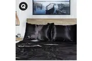 Black 1000TC Silk Silky Feel Satin Sheet Set