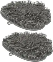 PACKOVE 2Pcs Non Slip Shower Back Scrubber and Foot Massager Mat Hands Body Exfoliator for Enhanced Bathing Experience Durable and Secure Shower Accessories for Family Use