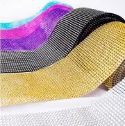 4.75"x1 Yards DIAMOND MESH WRAP ROLL SPARKLE RHINESTONE Crystal Ribbon