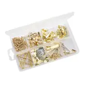 200Pcs Wall Mount Picture Photo Frame Hook Hanger Nail Heavy Duty Meatl Hanging Kit