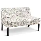 Giantex Armless Loveseat Sofa Modern Sofa Chair Couch Wood Living Room Furniture