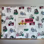 Cynthia Rowley Queen Sheet Set Festive Puppy Dog Holiday Print Christmas Bedding