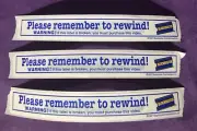 Blockbuster VHS Sticker Please Remember to Rewind Vintage Authentic Lot of 3