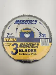 IRWIN 7-1/4-in 24-Tooth Rough Finish Carbide Circular Saw Blade (3 blades)