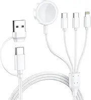 YOZYU 4 in 2 Type C Fast Watch Charger Cable for Apple Watch Charger iWatch Charging with Series Ultra/10/9/8/7/6/SE/SE2/5/4/3/2/1,Multi Charger for iPhone16/15/14/13/Samsung S24/23/S22