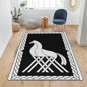 Viking Area Rug, Norse Mythology Print Rug, Odin's Symbol Runic Rug, Nordic Living Room, Kitchen & Bathroom Carpet(Color:Odin Sleipnir,Size:120 x 180CM)