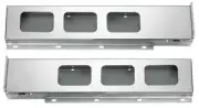 Stainless Mud Flap Hanger Rear Bar w/ Square Light Cutouts