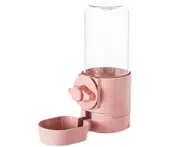 500ml Pet Bowls Automatic Feeder Easy to Install Large Capacity Dog Food Cage Hanging Feeder Dish for Pets Pink