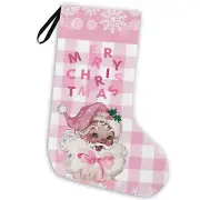 Pink Plaid Santa Christmas Stocking 18 Inches, Pink Christmas Stocking, Pink ...