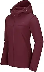 [CAMEL CROWN] Womens Fleece Lined Softshell Jacket Hooded Waterproof Windproof Lightweight Insulated Winbreaker Hiking Camping