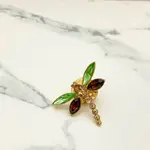 LAPEL PIN/BADGE PIN CRYSTAL GOLD PLATED 翻領別針/徽章別針 水鑽 金色