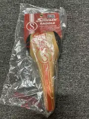 Vintage 90s Schwinn Stinger Saddle Gold Orange Bike Seat Old School NEW Crate