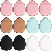 bAnpinSH Finger Puff, 12 Pcs Mini Makeup Puff,Suitable For Foundation, Concealer, Eye Shadow,Beauty Makeup Tools (5 Color 1 Set)