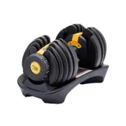 NNEDSZ 1x 24KG Adjustable Home Gym Dumbbell - Gold