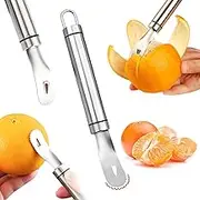 Stainless Steel Orange Peeler | Easy to Peel | Long Handle Orange Citrus Peeler Tool | Triangular-Blade & Zigzag-Shovel Orange Peeler Gadget