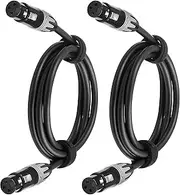 SMALL-EYE 3 Pin XLR Female to Female Balanced XLR Cables 5ft 2packs Microphone Cord XLR to XLR Patch Cable for Microphone Mixer Speaker Systems