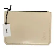 YSL Beaute Yves Saint Laurent Pouch Cosmetic Bag Clutch Beige