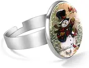 [FVQL] Ring for Women Girls, Snowman and Bird