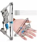 6" Mini Compound Bow and Arrow Set Pocket Bow Metal Target Shooting Hunting Game