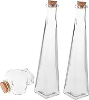 Vaguelly 3Pcs Transparent Drift Bottle Set Empty Glass Micro Landscape Jars for Sand Ceremony DIY Wedding Decoration Ideas Cork Stoppers Included for Keepsakes and Crafts