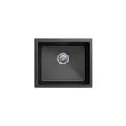 CARYSIL Salsa Granite Kitchen Sink - 533 x 457mm Single Bowl - Deep Black - Top/Under Mount