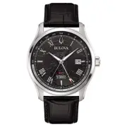 Bulova Man Watch Wilton GMT Automatic Black Dial 43mm 96B387