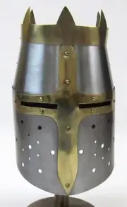 CRUSADERE HELMET- MEDIEVAL KNIGHT CRUSADER - ARMOR HELMET - ARMOR - COSTUME