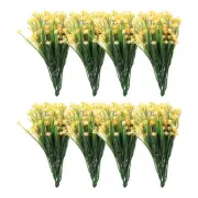 Artificial Flower Heads, Plastic Mini Peony Hydrangea Yellow Faux Flowers 24Pcs