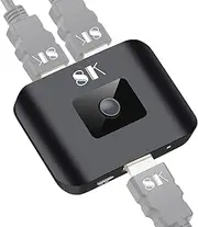 2X1 HD Multimedia Interface Switcher, 8K HD Switcher, User-Friendly for Computers, 4.5 Inches Black 1 Pack, High-Speed 48Gbps Transfer, 2.95x2.17x0.59in