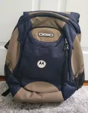 OGIO Street Tech Spec Laptop Backpack Blue/ Brown Weatherproof Deluxe Organizer