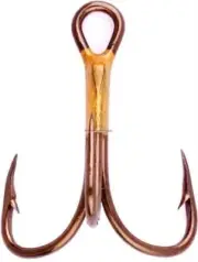 Eagle Claw 374AH-12 Treble Hook Size 12, Curved/Forged, 2X Strong Bronze, 5 per