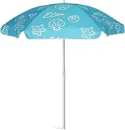 AMMSUN 47 Inch Seaside Beach Umbrella for Sand Box Water Table Kids Durable Umbrellas for children Picnic Beach Camping Garden Outdoor Play Shade Blue Shell